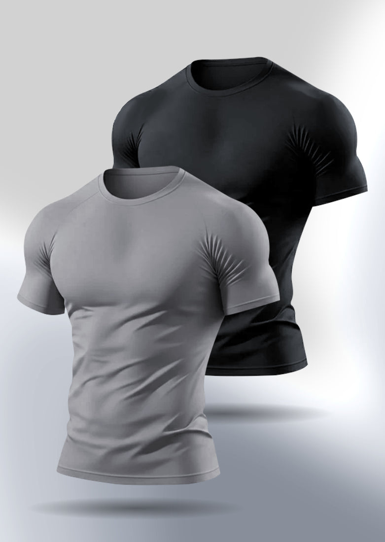 Bundle Of 2 Steel Grey & Black Dr-Fit T-shirts  - Soliches