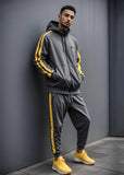Double Stripe Hooded Zipper Tracksuit