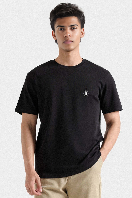 Black Crew Neck T-shirt For Men - Soliches