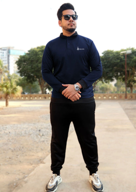Winter Navy Casual Polo Tracksuit