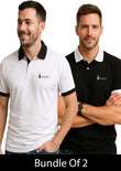 Bundle Of 2 Black & White Contrast Polo T-shirts  - Soliches
