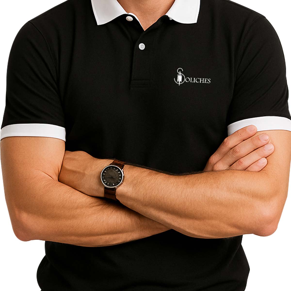 Soliches Premium Black Contrast Polo T-Shirt