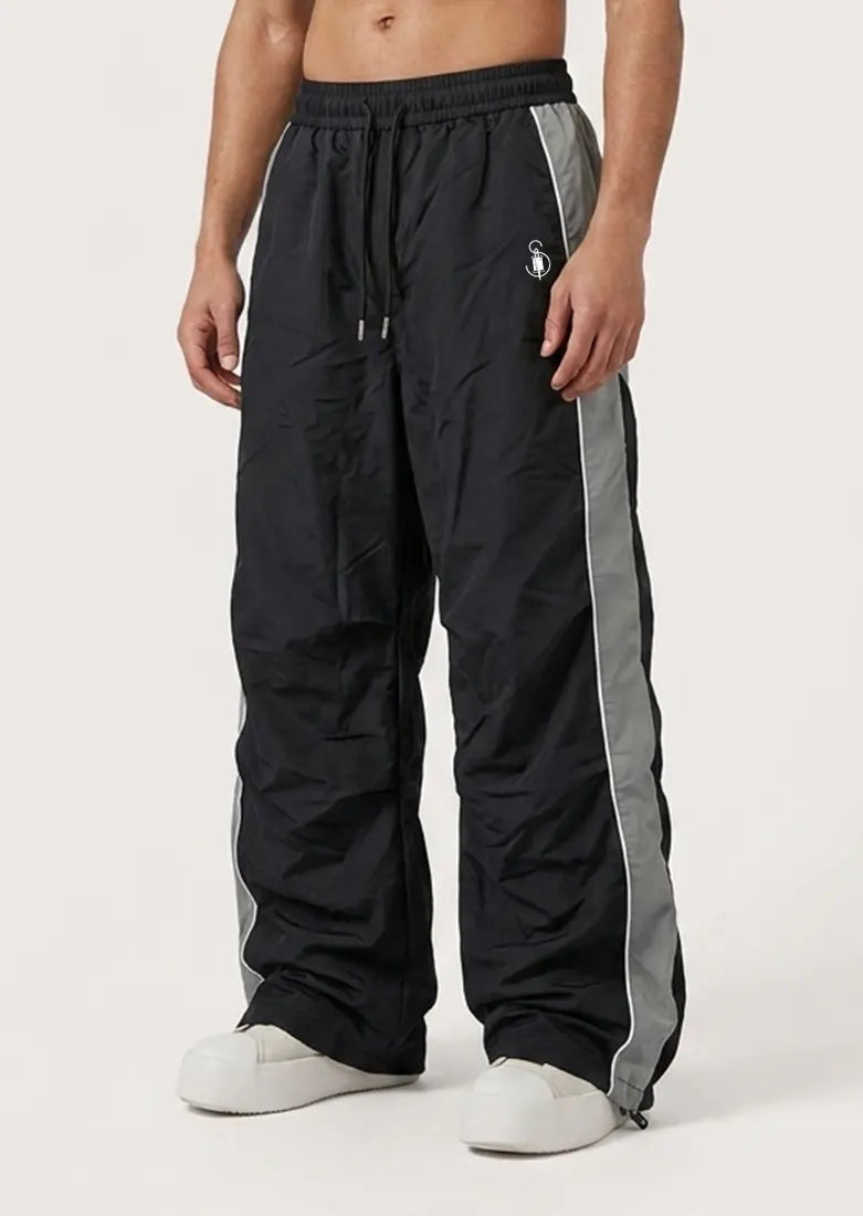 Black Panelled Baggy Trouser - Soliches