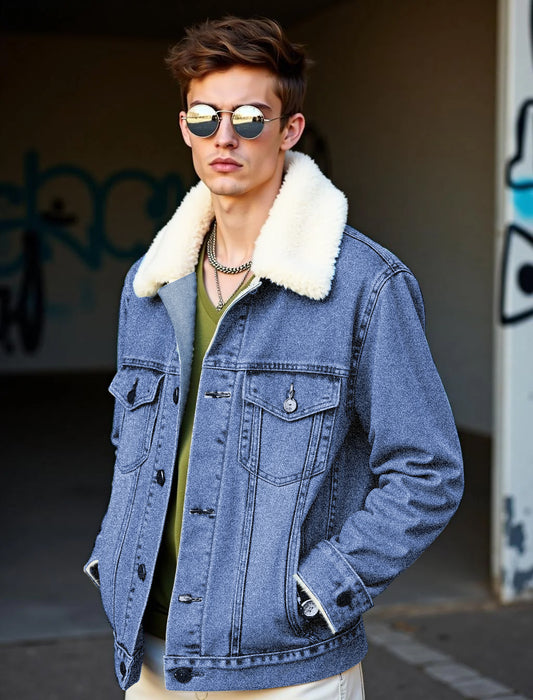 Denim Fur Collar Jacket