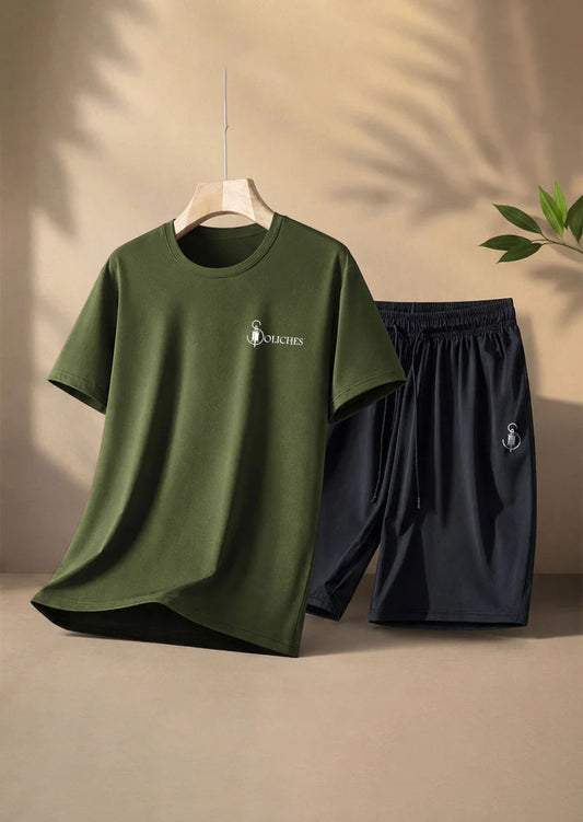 Soliches – Olive Dri-Fit Performance Gym Set