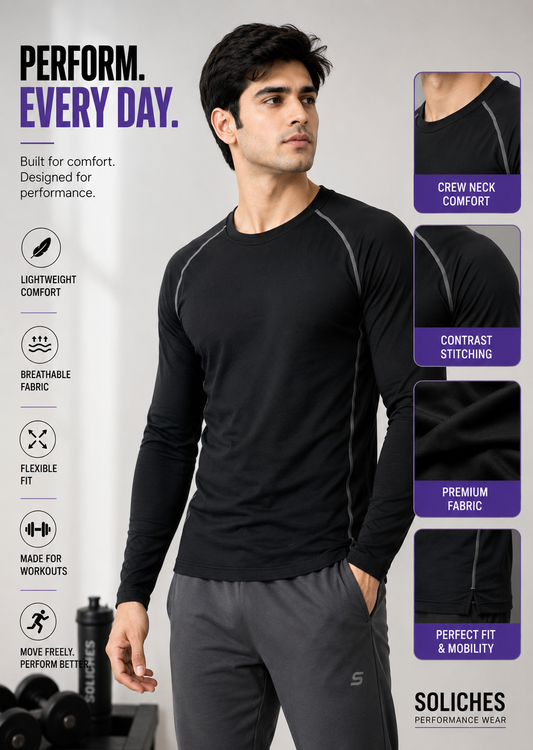 Soliches - Premium Black Compression Performance T-Shirt