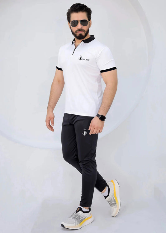 Black Contrast Dri-Fit Polo Tracksuit