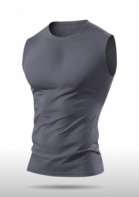 Soliches - Premium Grey Dri-Fit Plain Gym Sando