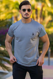 Grey Crew Neck T-shirt For Men - Soliches