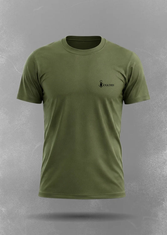 Soliches Performance Dri-Fit T-Shirt – Olive | Lightweight Sports & Gym Tee for Men