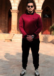 Winter Maroon Casual Polo Tracksuit