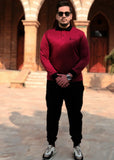 Winter Maroon Casual Polo Tracksuit