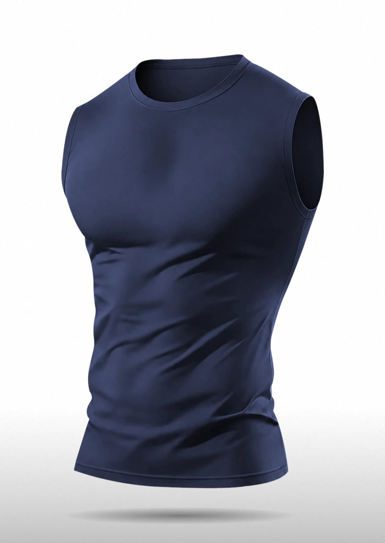Soliches - Premium Navy Dri-Fit Gym Sando