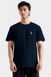 Navy Blue Crew Neck T-shirt For Men - Soliches