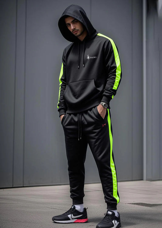 Black Neon Hooded Tracksuit