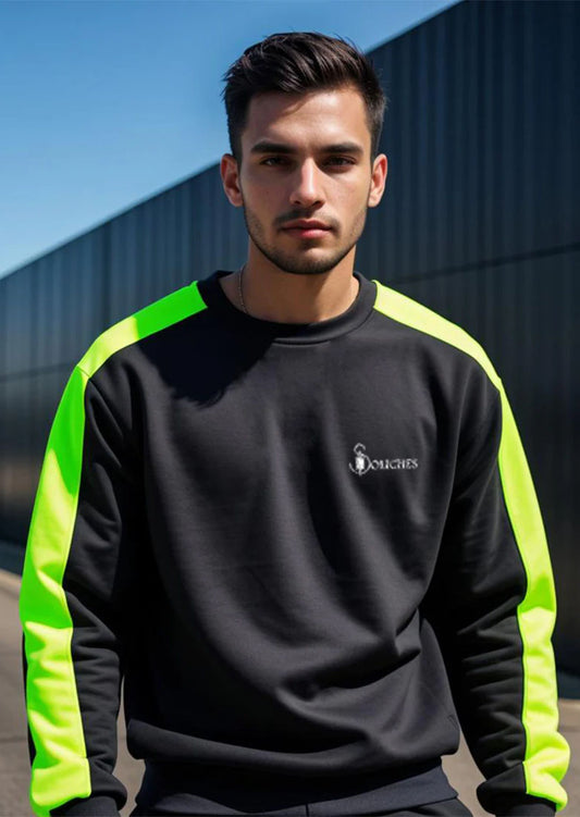 Black Neon Paneled Sweatshirt