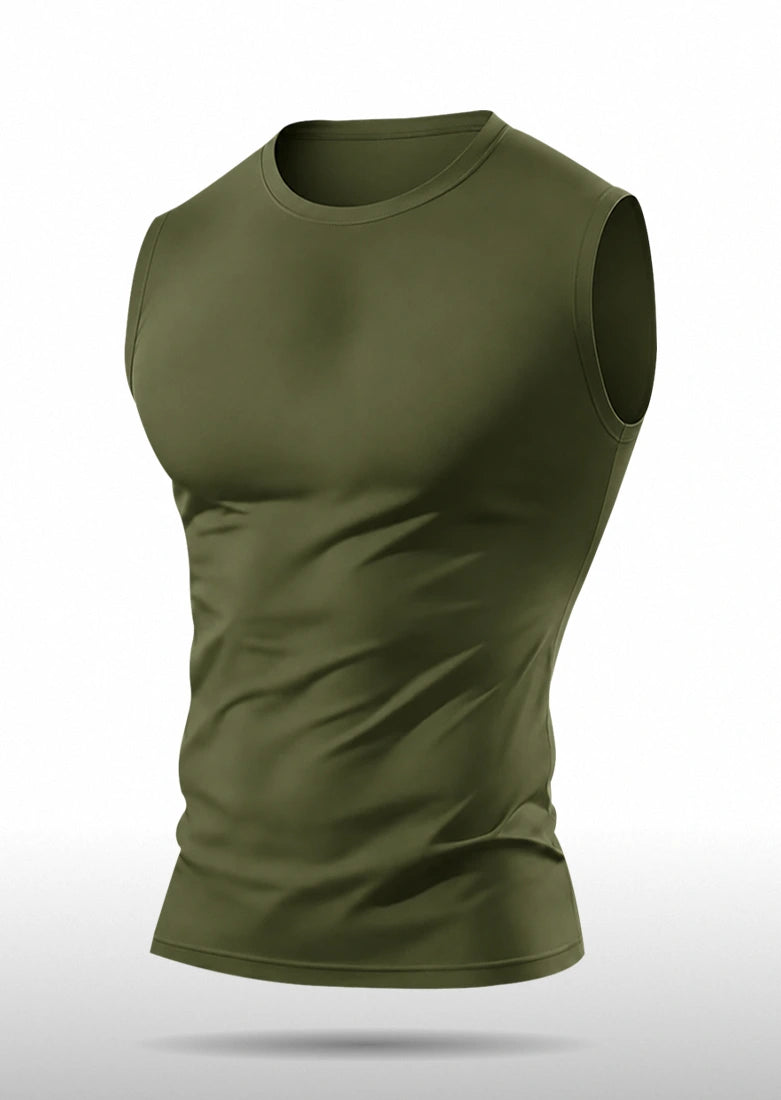 Soliches - Premium Olive Dri-Fit Gym Sando