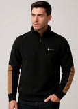 Camel Patch Zipper Sweatshirt For Mens made with polyester fleece fabric
