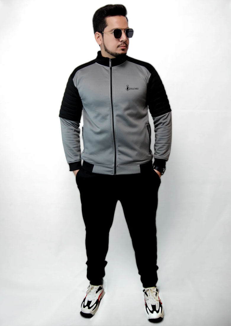 Winter Puffer Arm Zipper Tracksuit