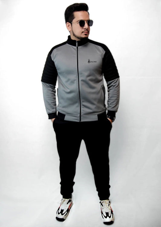 Winter Puffer Arm Zipper Tracksuit