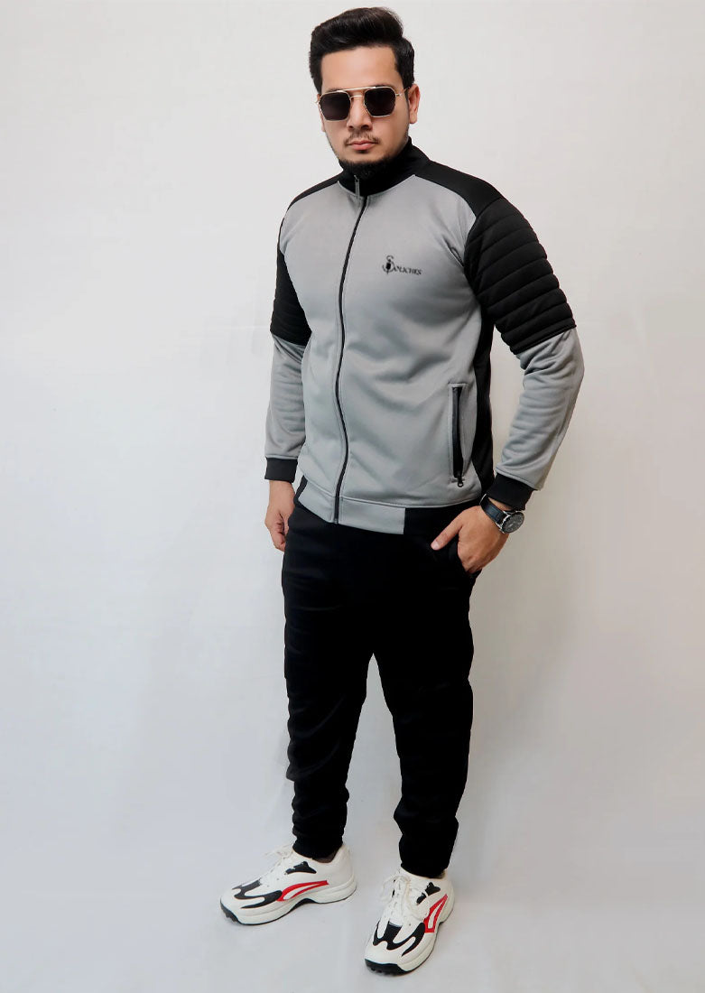 Winter Puffer Arm Zipper Tracksuit