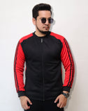 Red Contrast Sleeve Jacket