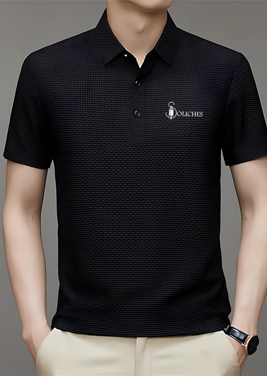 Soliches Premium Black Knitted Polo T-Shirt