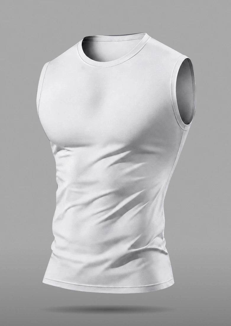 Soliches - Premium White Dri-Fit Plain Gym Sando