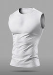 Soliches - Premium White Dri-Fit Plain Gym Sando