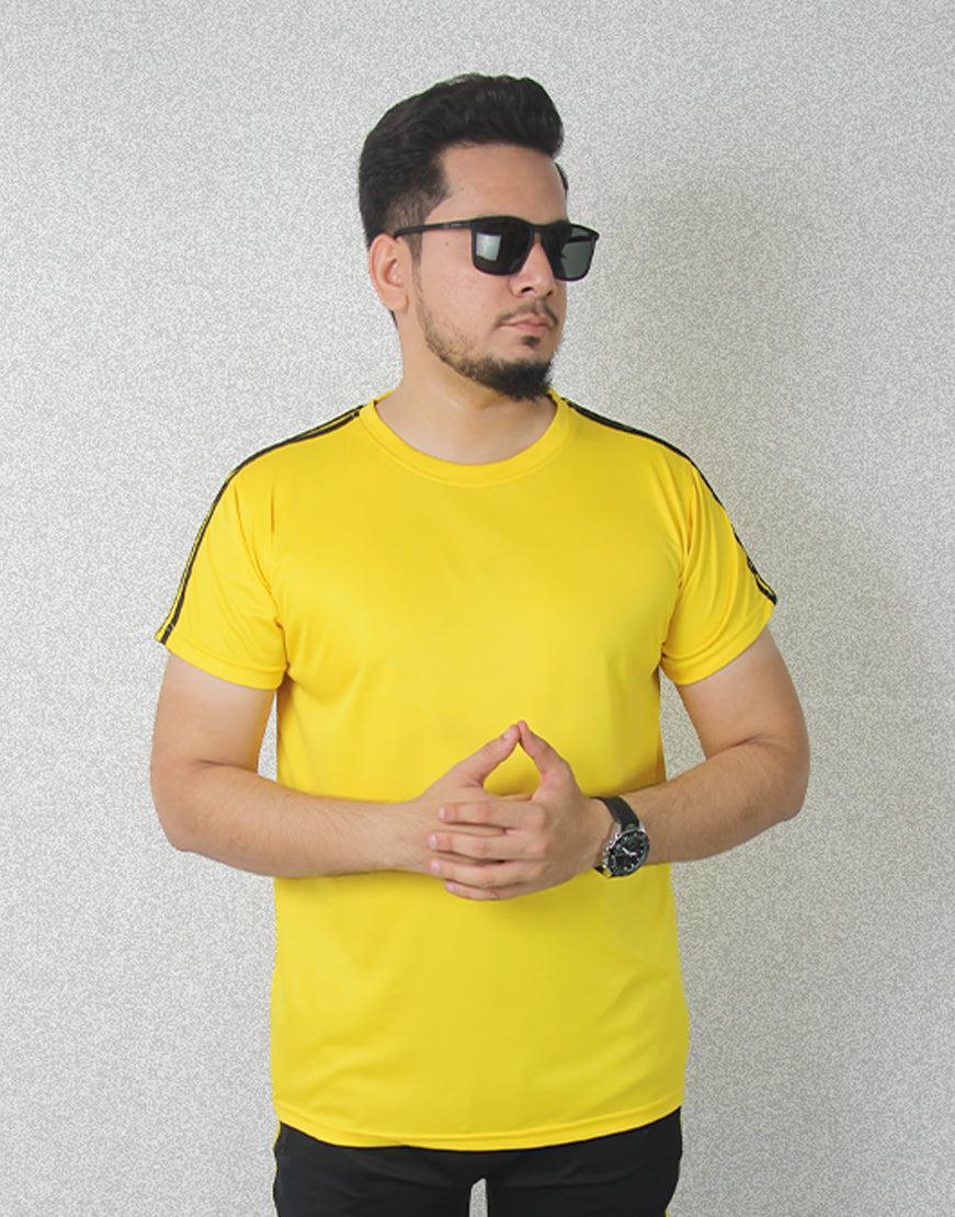 Yellow Stripes Dry Fit T-Shirt - Soliches